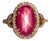 5.9Ct Oval Star Ruby Ring With Natural Diamond Accents in Solid 14k Gold, Size 6.75 For Sale