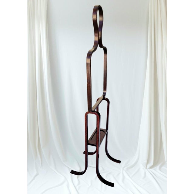 Wood Vintage Andropormorphic Figurative Silhouette Bent Woodined Men's Valet Coat Stand For Sale - Image 7 of 13
