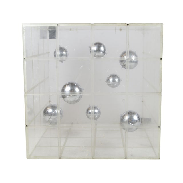 1960s Op Art Translucent Acrylic Cube Sculpture by Argentine Author Martha Boto For Sale - Image 4 of 9