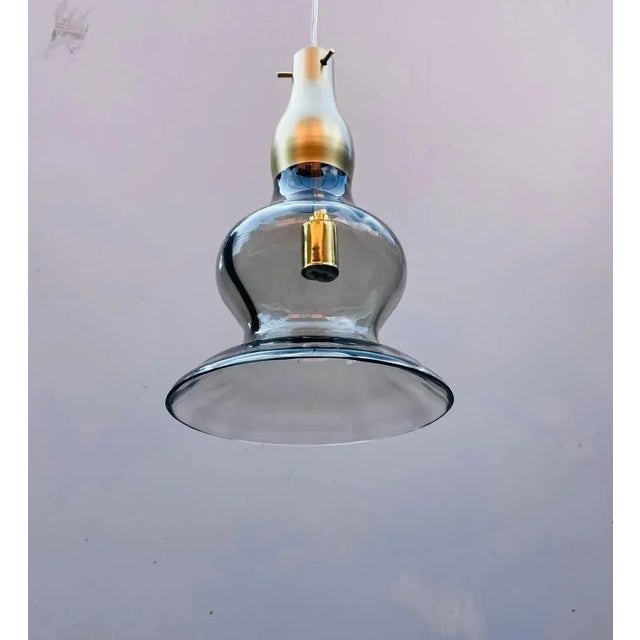 1980s Vintage Italian Pendant in Grey and Golden Glass from Mariana Iskra Atelier, 1990s For Sale - Image 5 of 7