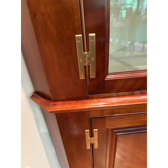 Brown Custom Made Cherry Corner Cabinet For Sale - Image 8 of 9