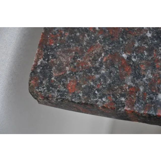 Molla Molla Black Painted Aluminum and Red Granite Console Table For Sale - Image 4 of 7