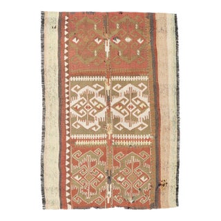 Vintage Decorative Small Kilim Rug - 3`1″ X 4`5″ For Sale