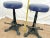 Metal Vintage Cast Iron Bar Stools Barley Twist Footrest Swivel Seat Set of Two For Sale - Image 7 of 10