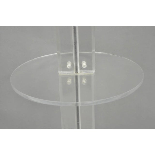 Late 20th Century Vintage Mid Century Modern Lucite Acrylic Skyscraper Side Table Floor Lamp For Sale - Image 5 of 10