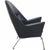 Hans wegner ch468 oculus chair with a steel frame, upholstered with new black classic semi aniline leather. The chair is...
