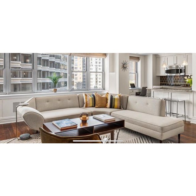 1960s Sculptural Mid-Century Curved Sectional Sofa – Reupholstered & Rare For Sale - Image 10 of 18