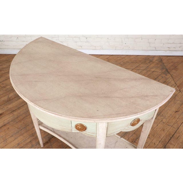 Vintage Neoclassical Gilt and Wood Demi-Lune Console Table For Sale - Image 4 of 7