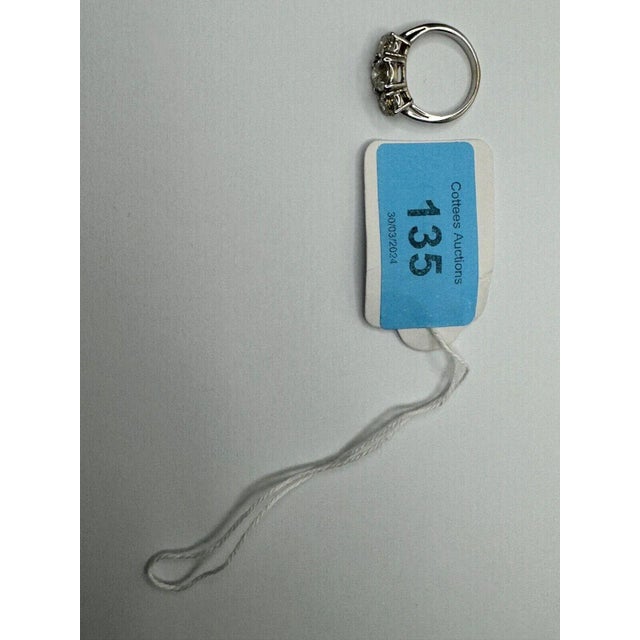 Gemstone Exquisite 18ct White Gold Trilogy Diamond Engagement Ring – 2ct, British Vintage Original For Sale - Image 7 of 18