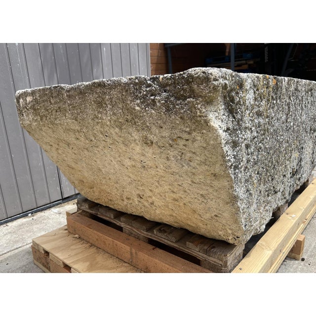 Antique French Double Sloped Monolithic Limestone Lavoir Trough, Circa 1800 For Sale - Image 9 of 14