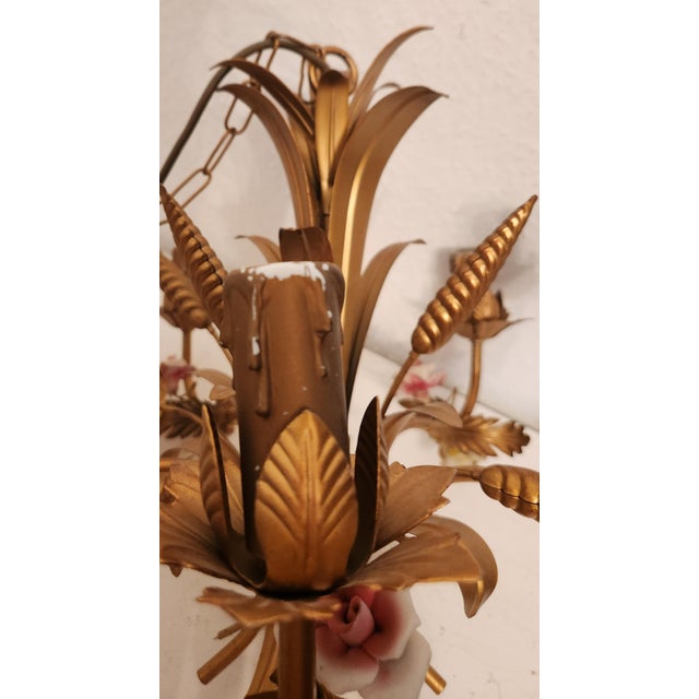 Chandelier with Porcelain Flowers by Neheim Hüsten, 1960s For Sale - Image 12 of 18