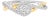 14K Yellow Gold Plated .925 Sterling Silver 1/4 Cttw Diamond Bypass and Halo Promise Ring (I-J Color, I3 Clarity) - Ring - Size 10 For Sale