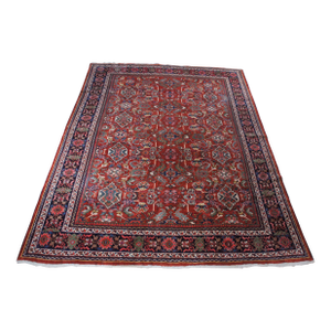 Large Vintage Hand Knotted Oriental Geometric Wool Area Rug Carpet 10' X 14'