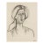 Manfred Schwartz Portrait of a Woman Charcoal For Sale