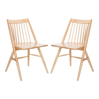 19"H Spindle Dining Chair in Natural - a Pair For Sale