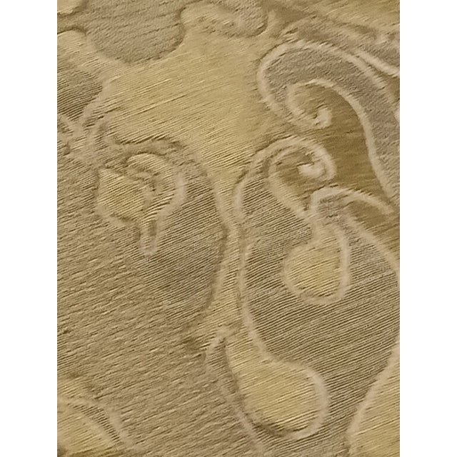 Scalamandre Elegant Designer Italian Embossed Chartreuse Silk Upholstery Fabric- 6 Yards For Sale - Image 12 of 18