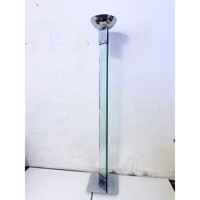 Floor Lamp in Chrome and Glass by Max Baguara, 1980s For Sale - Image 4 of 7