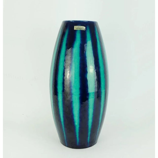 Mid-Century Model No. 248-38 Europ Line Vase in Blue and Emerald Green from Scheurich, 1950s For Sale - Image 10 of 10