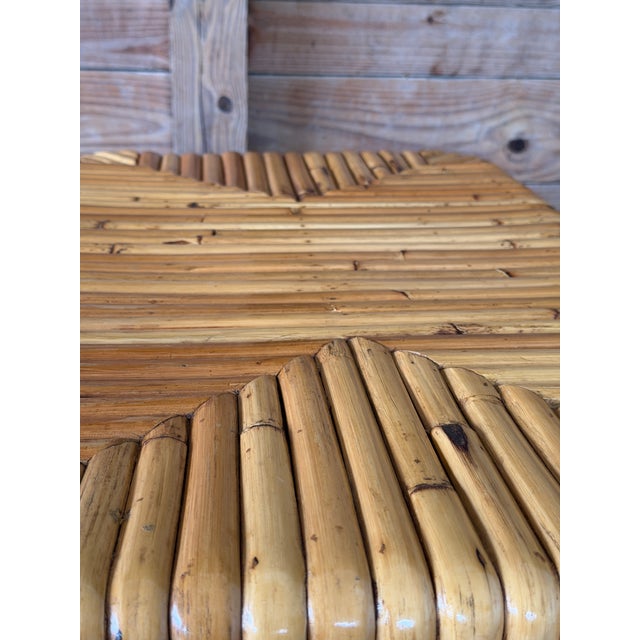Pair of Late 20th Century Waterfall Split Rattan Nightstands For Sale - Image 10 of 12