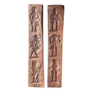 Antique Double-Sided Speculoos Mold Sculpted Musicians, 1800s For Sale