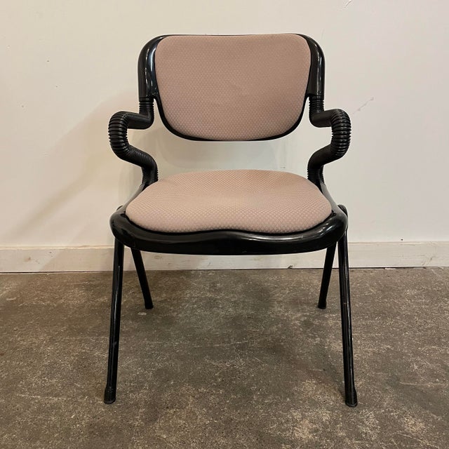 Black One “Vertabra” Arm Chair by Giancarlo Piretti Italian Post Modern Design For Sale - Image 8 of 12