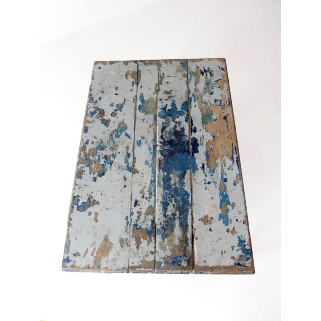 Gray Antique Painted Farmhouse Work Table For Sale - Image 8 of 18