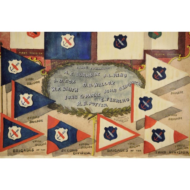 Late 19th Century "Headquarters Ninth Army Corps" 1897 Watercolor & Gouache by w.n. Hedges For Sale - Image 5 of 8