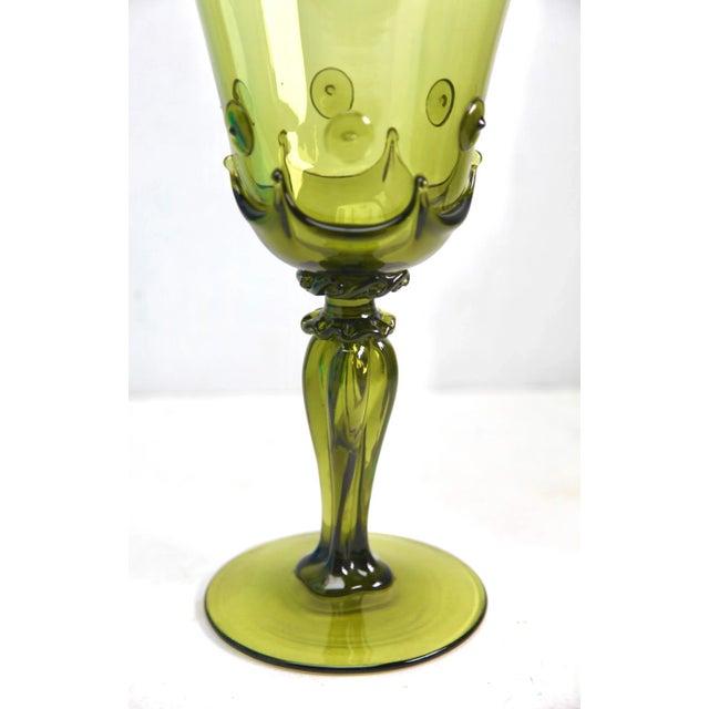 1950s Bohemian Glass Footed Jar with Lid, 1950s For Sale - Image 5 of 13