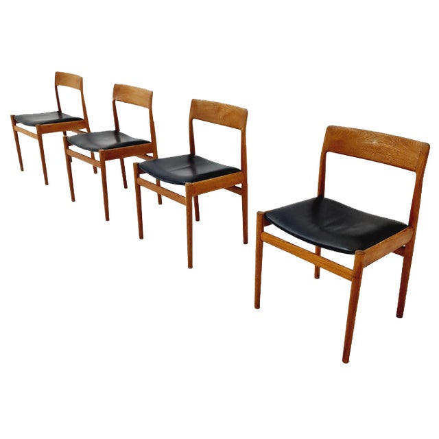 Danish Dining Chairs in Teak with Leather Seats by Johannes Nogaard, 1960s, Set of 6 For Sale