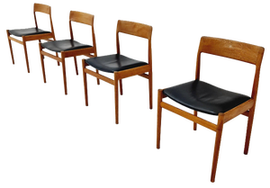 Danish Dining Chairs in Teak with Leather Seats by Johannes Nogaard, 1960s, Set of 6