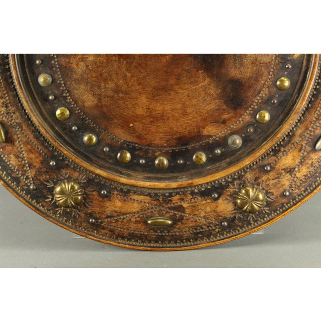 Mid 19th Century 1850's-60's Treen Turned Wood & Brass Alms Dish Platter Charger, Victorian For Sale - Image 5 of 18