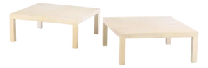 A Large Pair of Parchment Covered Coffee or End Tables in the Manner of Samuel Marx.