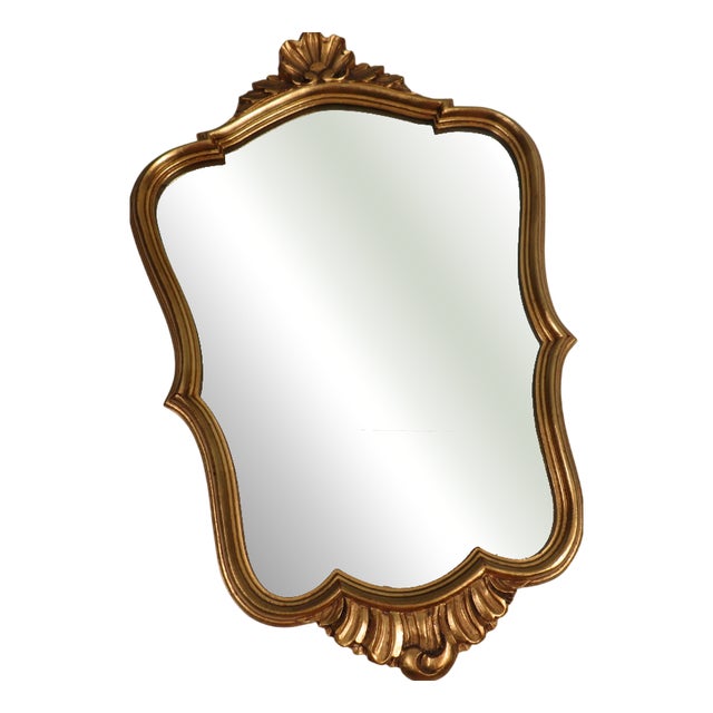 Belgian Hollywood Regency Mirror with Sculpted Gilt Frame, 1960s For Sale
