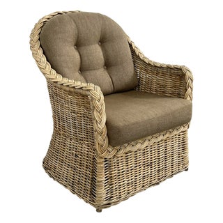 Rattan and Wicker Convertible Chair For Sale