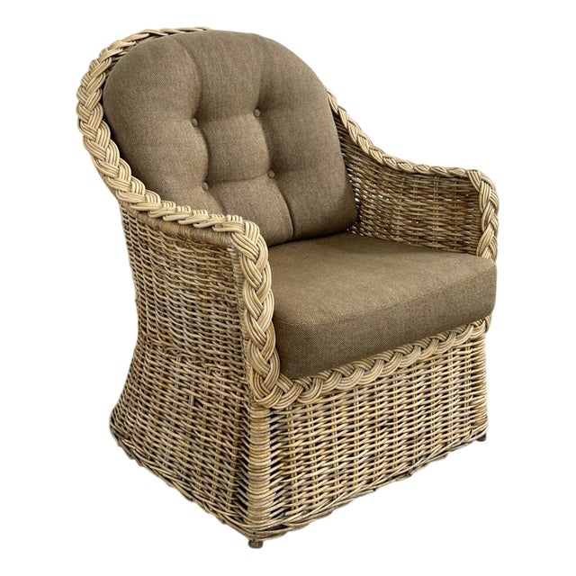 Rattan and Wicker Convertible Chair For Sale