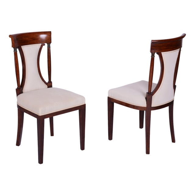 Art Deco Chairs in Palisander and Oak, France, 1920s, Set of 2 For Sale