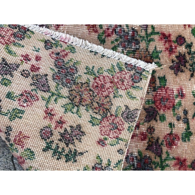 Oushak Vintage Floor Bohemian Rug For Sale - Image 4 of 11