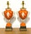 Pair of English Neoclassical Orange Ground Ironstone Urns Mounted as Lamps Attributed to Ashworth Bros., Hanley,...