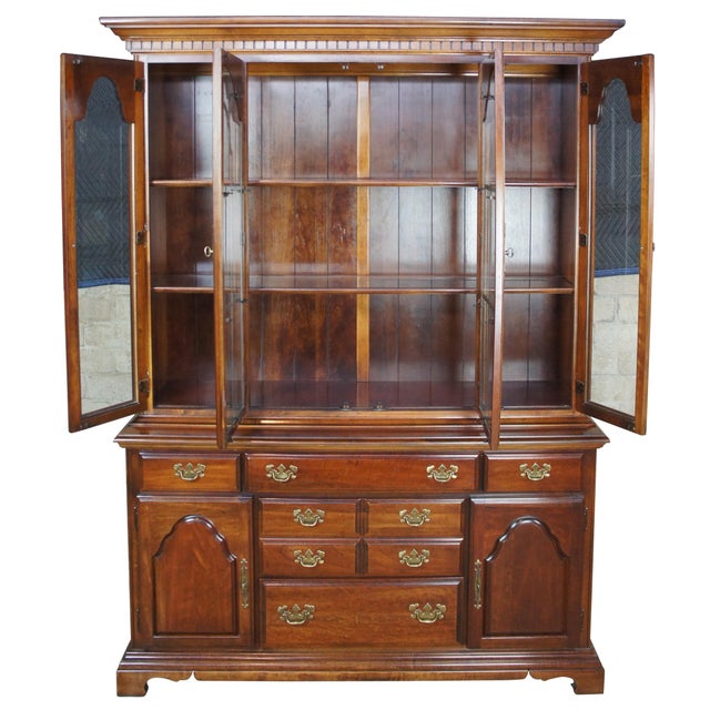 American Drew Chippendale Cherry Grove Style China Display Cabinet Chairish