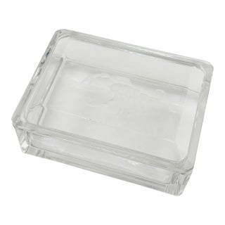 Mid 20th Century Val Saint Lambert Crystal Scorpion Covered Box, Belgian Zodiac Box - Signed For Sale