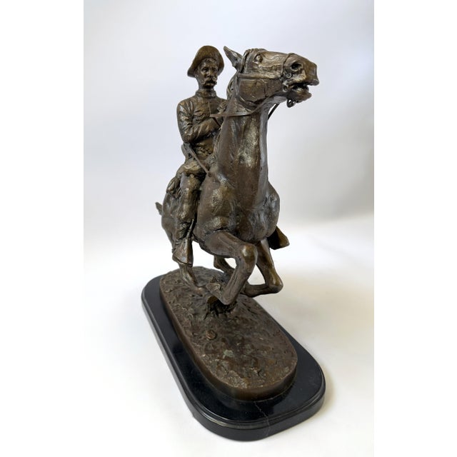 American Trooper of the Plains, Bronze Piece After Remington - 19" H For Sale - Image 3 of 18