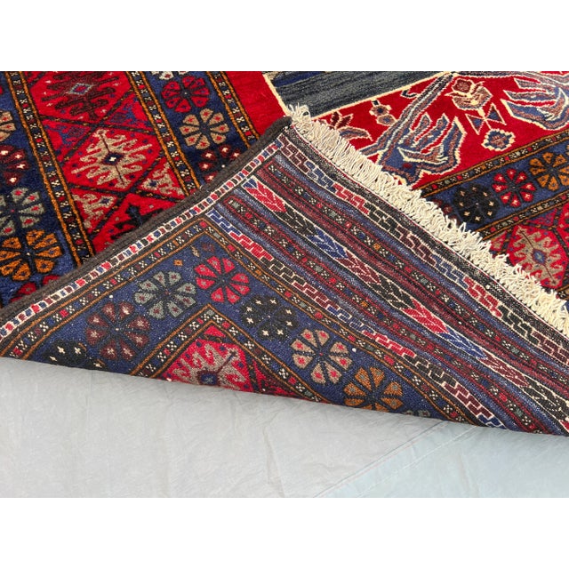 4'8" X 6'2" Vintage Afghan Hand-Knotted Tribal Wool Rug, Pictorial Display Rug For Sale - Image 11 of 12