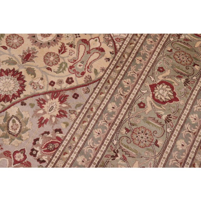 1990s Shabby Chic 1990's Pak-Persian Gold/Green Wool Rug - 9'3'' X 12'1'' For Sale - Image 5 of 9