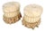 Pair Decorative Upholstery w/ Tassels Oval Benches Ottomans Foot Stools MINT For Sale