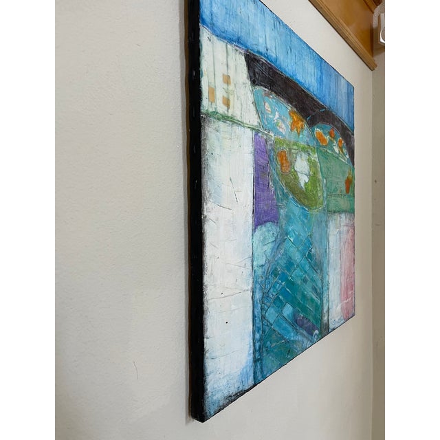 Blue Abstract Floral Original Painting "Still Life in Blue Tones" by Sonia Gold For Sale - Image 8 of 11