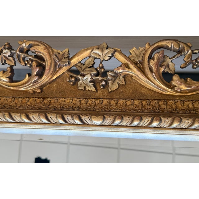 Spanish 20th Baroque Style Carved Walnut Ormolu Gilded Mirror For Sale - Image 4 of 18