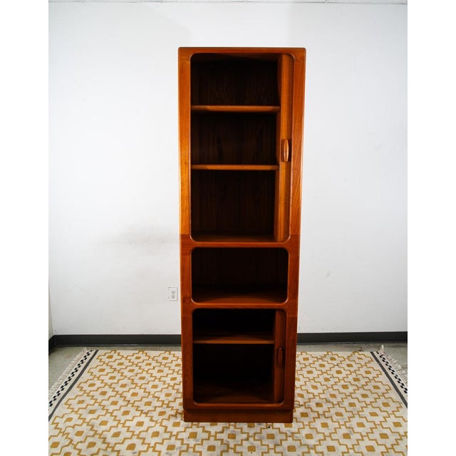 1960s Mid Century Danish Cabinet Dyrlund Teak Compact Storage Tambour Doors Shelving For Sale - Image 12 of 12