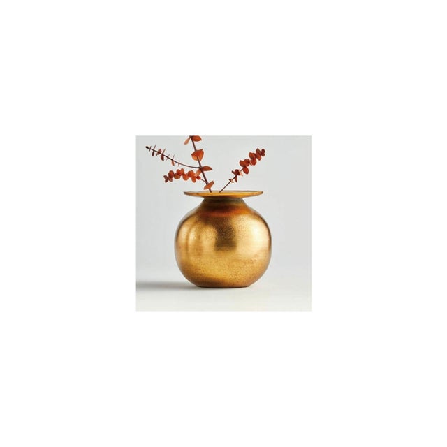 Indian Golden Brass Vase. Lovely displayed on it's own, or with your favorite botanicals. Watertight Wipe Clean with damp...