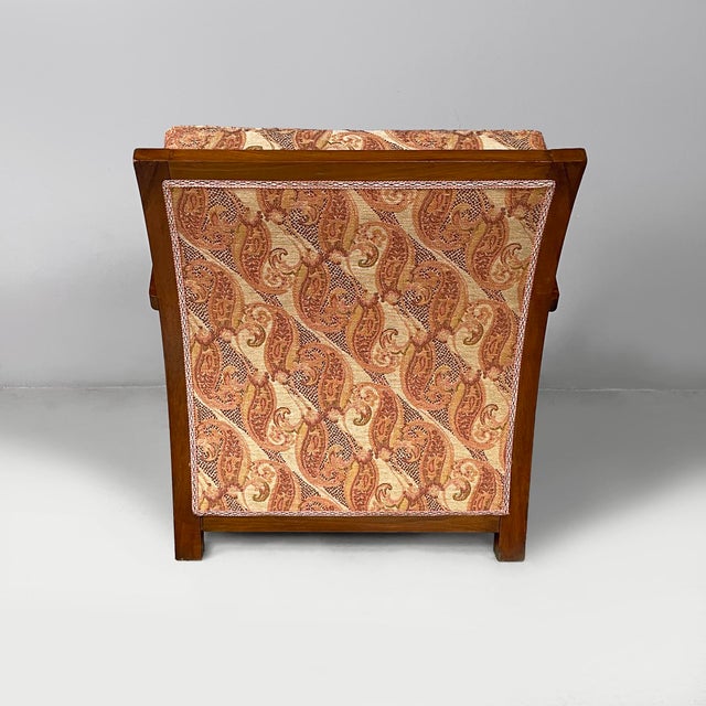 1930s Art Deco Italian Armchairs in Wood and Fabric, 1930s, Set of 2 For Sale - Image 5 of 18