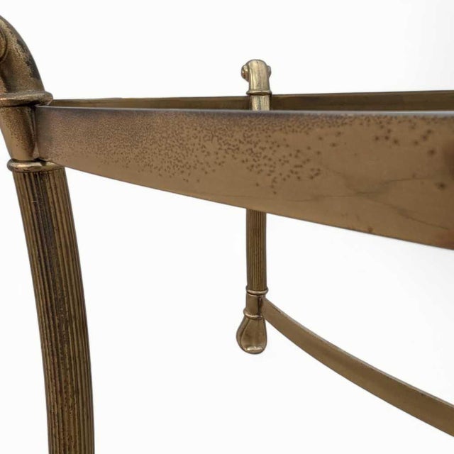 Late 20th Century Attributed LaBarge Glass Top Brass Coffee Table For Sale - Image 4 of 18